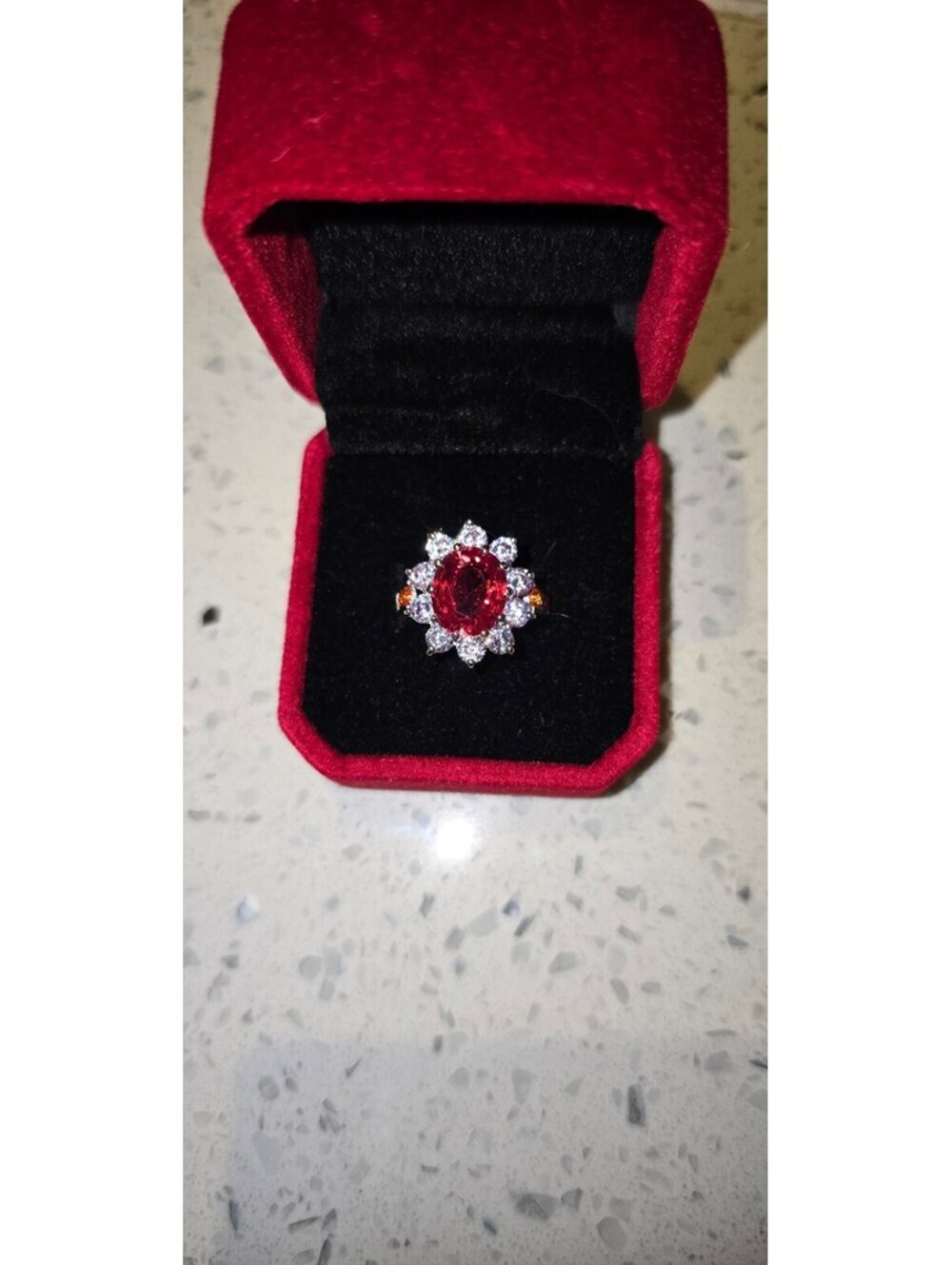 Spessartite Garnet,pink Sapphire and citrine ring sz 8 in s925